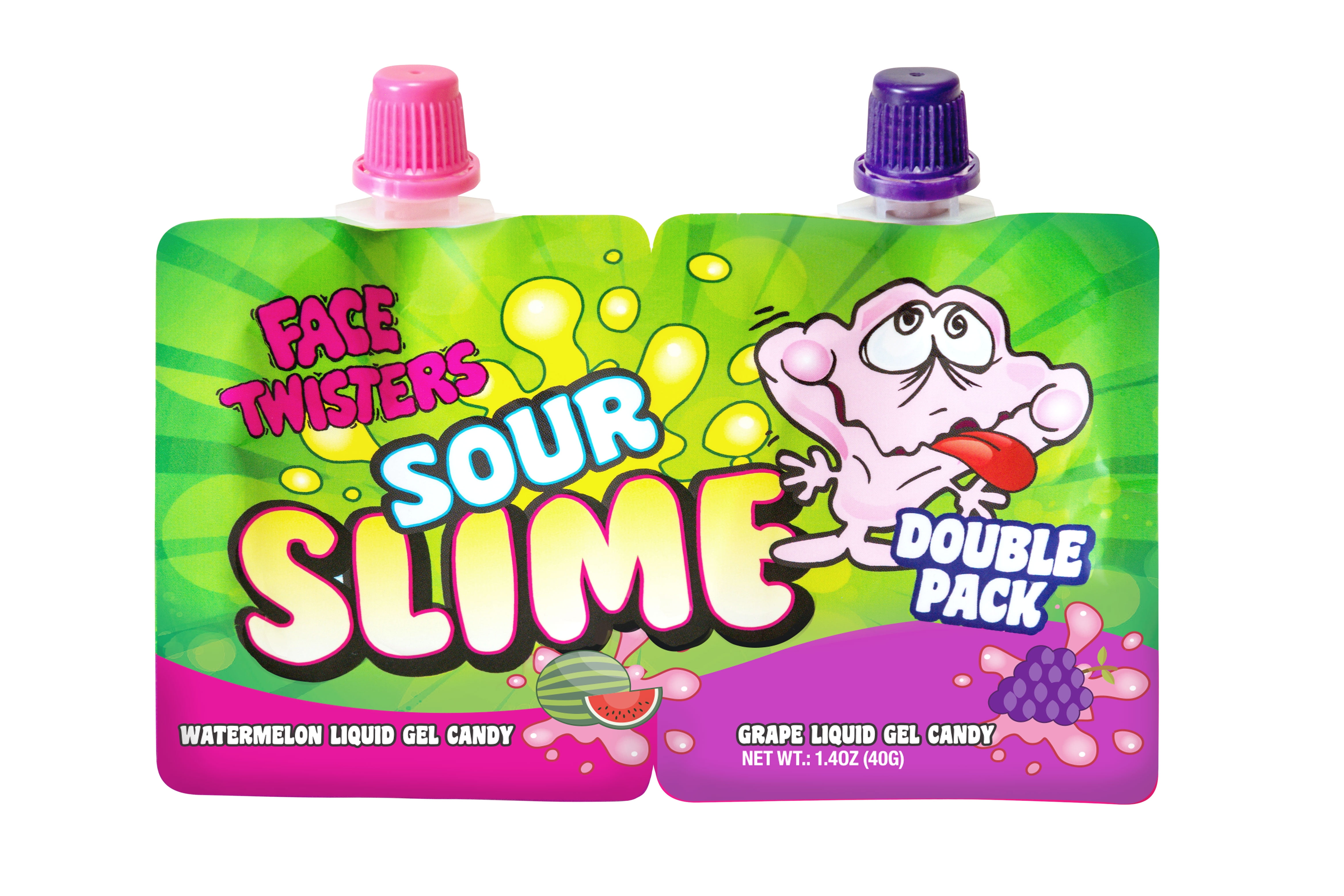 Face Twisters Stretchy Scented Sour Slime, Multicolor, 18 Count (2 Pack)