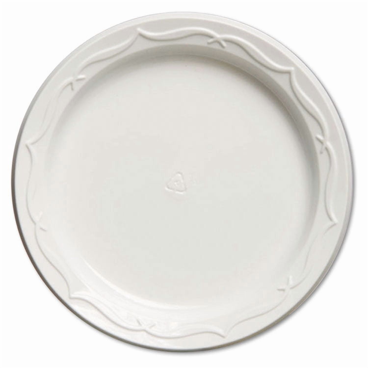 Genpak Aristocrat Plastic Plates, 6 Inches, White, Round, 125/Pack (70600GP)
