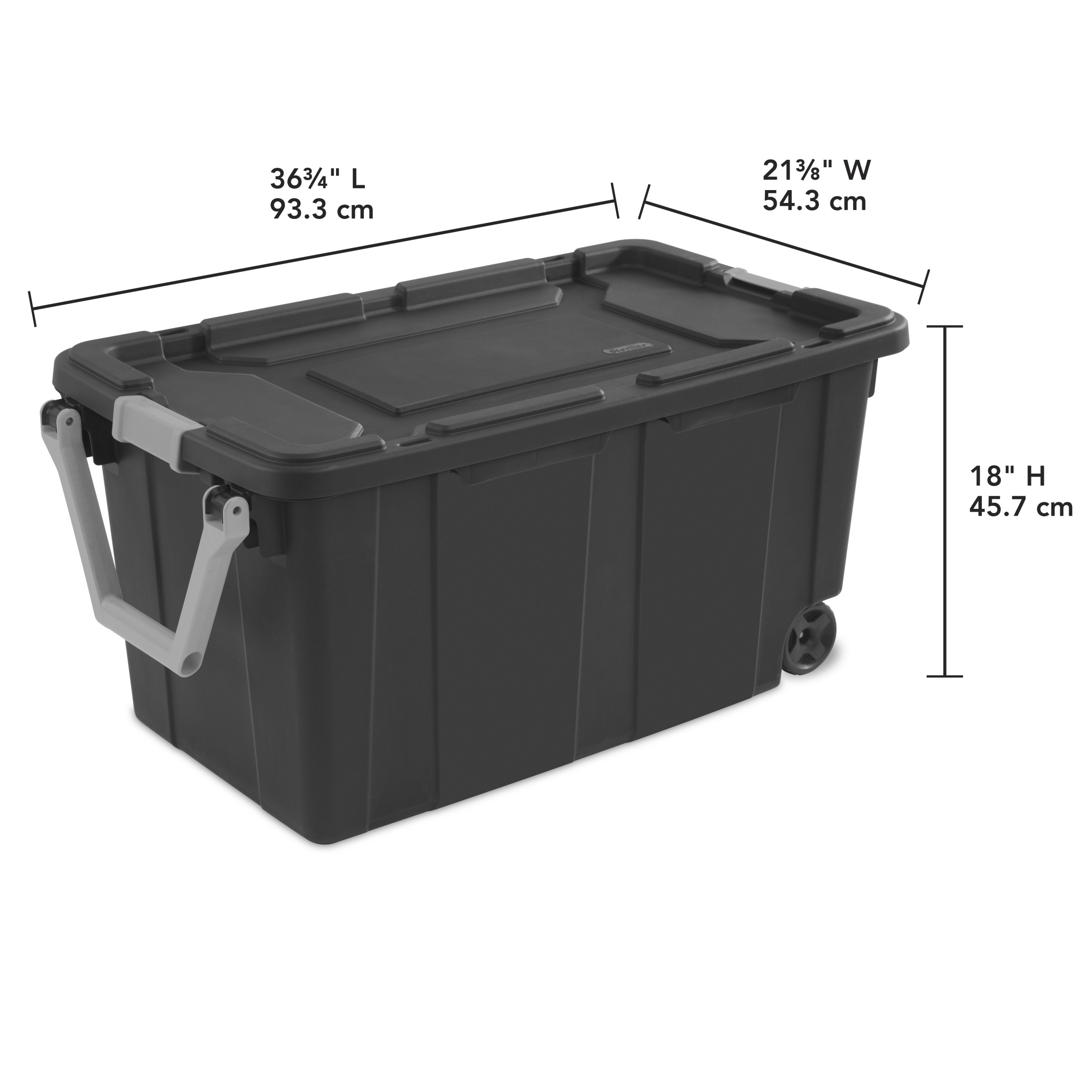 Sterilite 40-Gallon Wheeled Storage Bin with Latch Lid, Gray photo 2