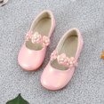 thumbnail image 6 of Quealent Toddler Girls Dress Shoes Flower Girl Flats Pearls Bow Mary Jane Wedding Party Flora Shoes Pink for Size 13, 6 of 9