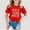 Red, variant on Toddler Girl Tops 5T Girls Cartoon Print Fashion Round Collar Loose Hugh Leisure T Shirt With Short Sleeves T-Shirts Toddler to Big Kid Green,3-4 Years