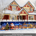 thumbnail image 4 of 1 piece, 2D flat Christmas banner, perfect for garden, house, fence, garage decoration, wall hanging decoration, courtyard sign, party decoration, home decoration, party supplies, size 78.74*17.71 in, 4 of 5