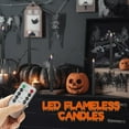 thumbnail image 3 of Black Flameless Taper Candles with Remote, Real Wax Halloween Candles, 9.6 Inch Battery Operated Led Candlesticks for Party Home Festival Decor, 3 Pack, 3 of 13