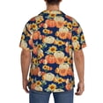 thumbnail image 3 of Pofeuu fall Pumpkin Daisy Print Mens Casual Short Sleeve Shirts Beach Summer Spread Collar Pocket Tops Men's Casual Short-sleeved Shirt-X-Large, 3 of 5