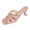 Pink, variant on Kitten Heels for Women Fashion Strappy Open Toe Mule Sandals Summer Dress Slip on Slides Low Heel Slippers Black Size 11