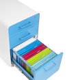 thumbnail image 4 of Poppin White + Pool Blue Stow 3-Drawer Vertical File Cabinet With Lock, 4 of 6