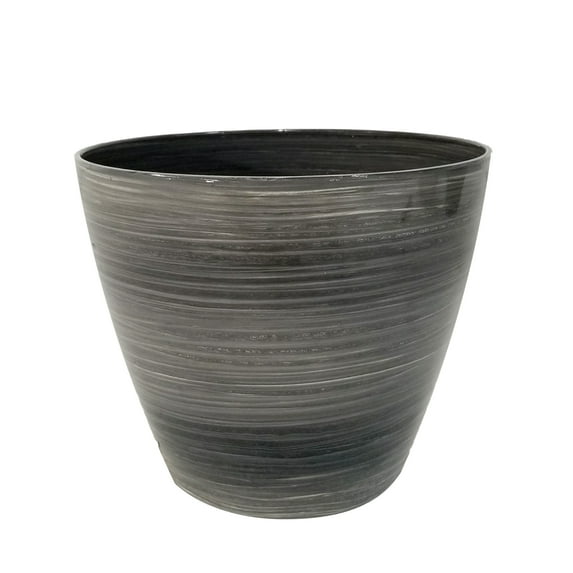 The Your Choice Patio and Indoor Garden 8” Faux Ceramic Planter Pot with Glaze finish, 8 inch, Grey Brush