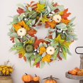 thumbnail image 2 of Coronas de otoño, corona artificial de calabaza, bayas, hojas de arce, corona de otoño para puerta, decoración colgante para el hogar, Año Nuevo y Navidad, 2 of 5
