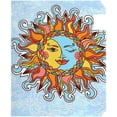 thumbnail image 4 of Coolnut Mailbox Cover Vintage Magic Sun and Moon On Blue Post Mail Box Cover Magnetic Mail Wraps Cover Oversize 25.4" L x 20.78" W, 4 of 5