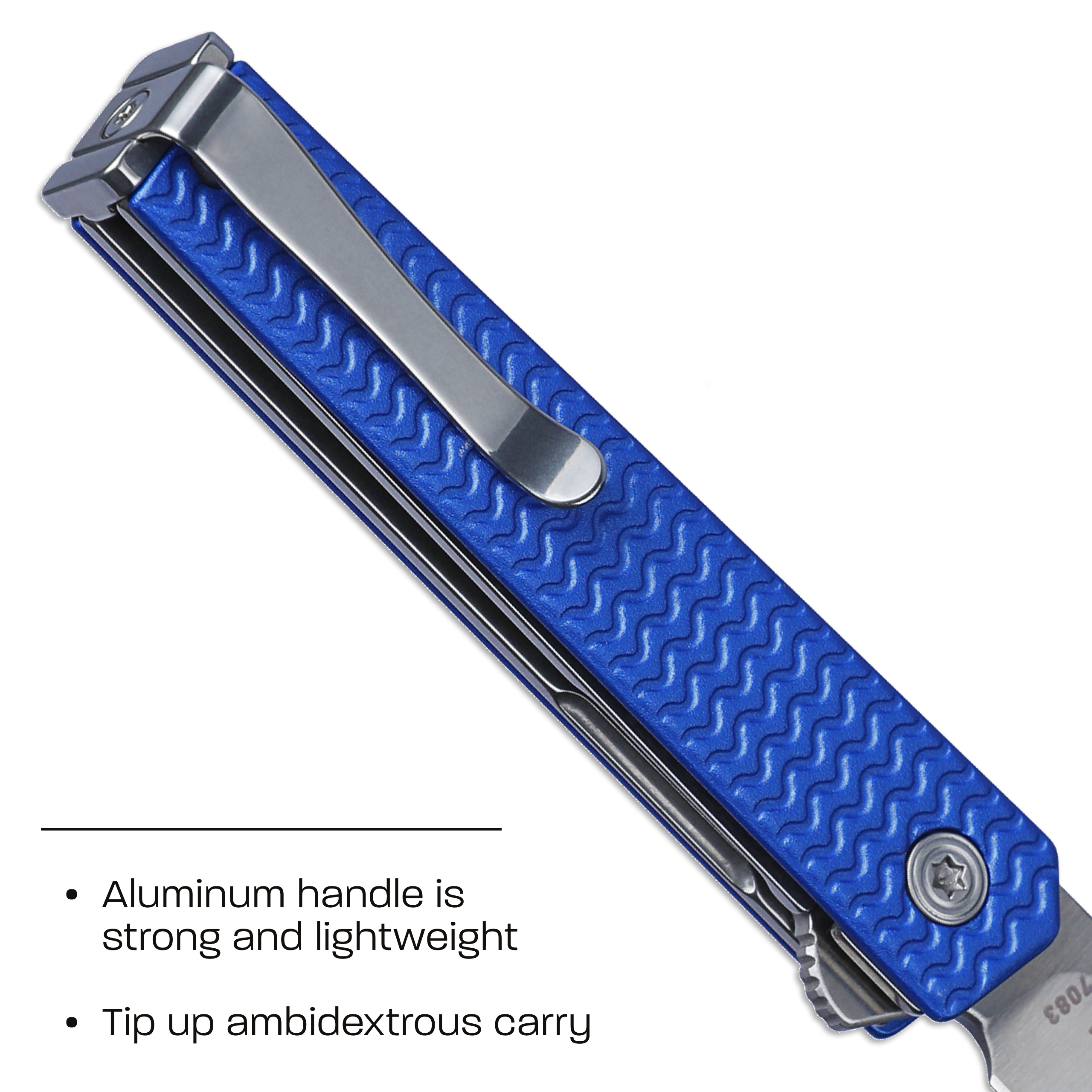 CRKT CEO Microflipper Everyday Carry EDC Pocket Folding Knife with Liner Lock: 12C27 Plain Edge Blade, Aluminum Handle, Reversible Pocket Clip, 7083