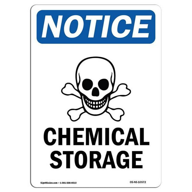 SignMission OS-NS-A-1218-V-10572 12 x 18 in. OSHA Notice Sign - Chemical Storage