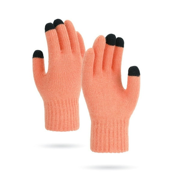 Men Women Knit Gloves Thermal Fleece Lined Touchscreen Winter Warm Cycling Ski Gloves