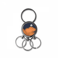 thumbnail image 1 of Luna oscura noche nubes Llavero de metal de acero inoxidable Llavero Anillo de cadena Llavero, 1 of 3