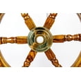 thumbnail image 2 of Nagina International Welcome Aboard Embedded Premium Handcrafted Nautical Pirate's Wall Decor Ship Wheel (36 Inches, Wooden Handle), 2 of 6