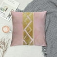 thumbnail image 2 of GOSMITH Pink Throw Pillow Covers with Gold Leather Sequine Stripe Valentine's Day Decor Luxury Pillow Cases for Wedding Living Room Bedroom Sofa Bed Cushion Cover, 2 of 5