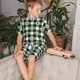 thumbnail image 4 of Balery Green White Christmas Tree Lumberjack Plaid Conjunto de Pijama Infantil de Manga Corta con Estampado – Ropa de Dormir de Algodón Suave-Medium, 4 of 6
