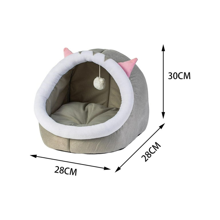 Pet Dog Cat Bed Round Plush Kitten Warm Sleeping Nest Bed Cat Igloo Cave  House