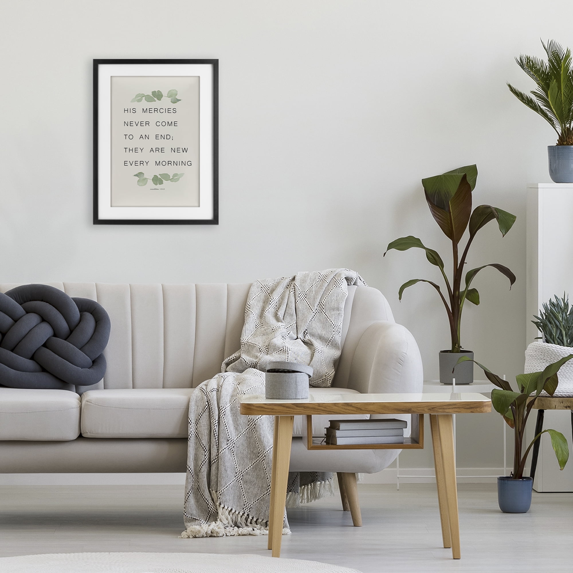 Stupell Industries Mercies New Every Morning Black Framed Print Under Glass, design by Lucille Price