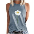thumbnail image 4 of WREESH Women's Summer Tank Tops Sleeveless Crew Neck Floral Graphic Print Tees Gray, 4 of 5