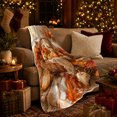thumbnail image 3 of Autumn Harvest Basket Pumpkins Maple Leaves Rustic Farmhouse, Cozy Rustic Scene, Warm Flannel Blanket for Ranch House and Living Room, Animal Lovers Thanksgiving Gift, Rustic Home Decor, 3 of 9