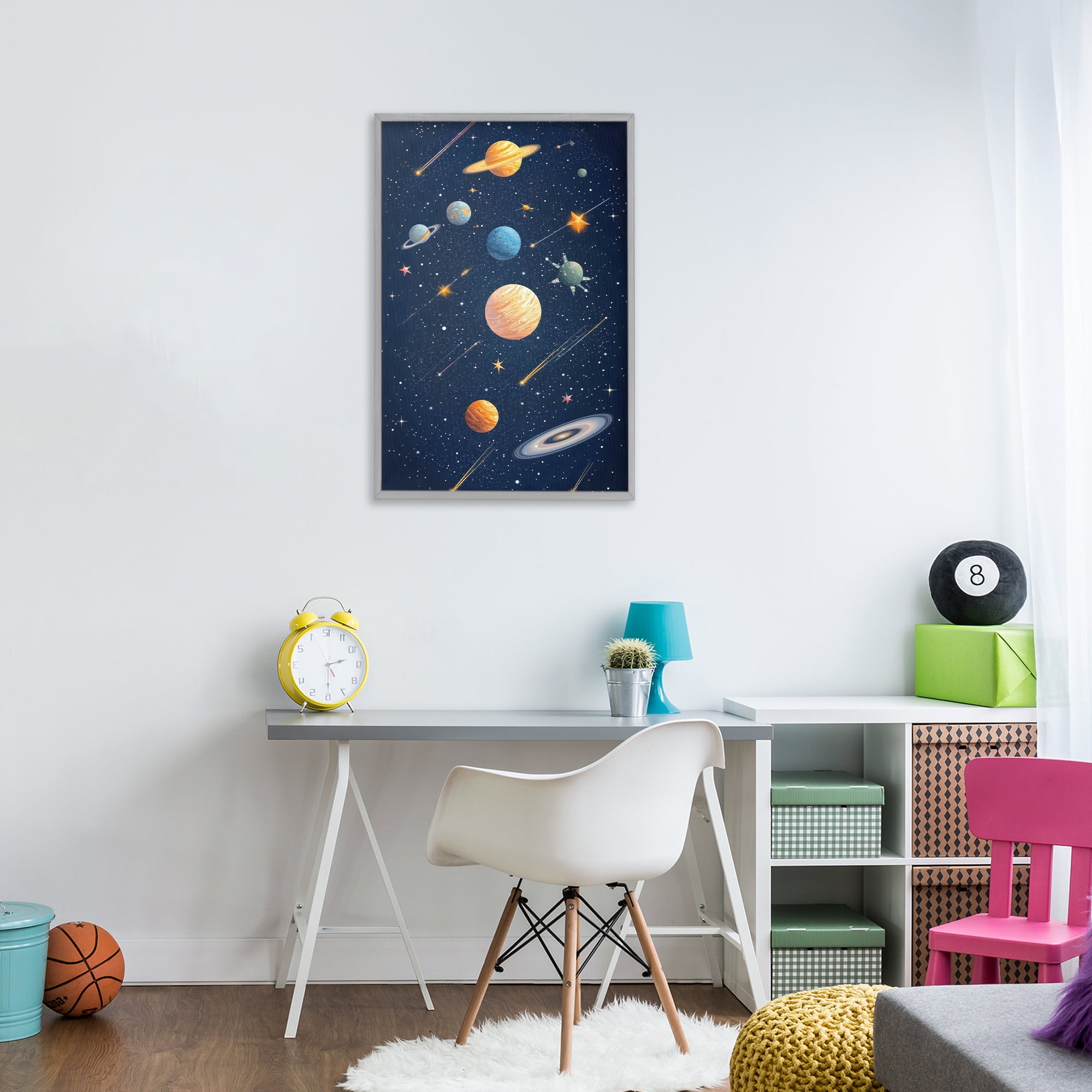 Stupell Industries The Galaxy Composition Gray Framed Giclee Art, design by Creative Studio