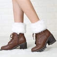 thumbnail image 6 of AWZXDE Foldable Lined Ankle Socks Women's Short Boot Thermal Soft Comfortable White,One Size, 6 of 6