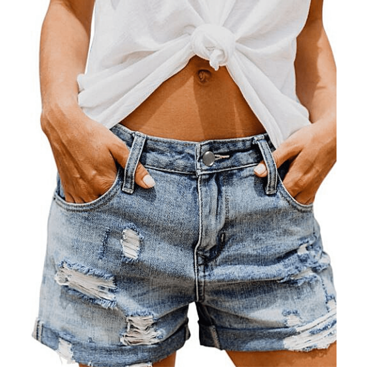 womens distressed jean shorts
