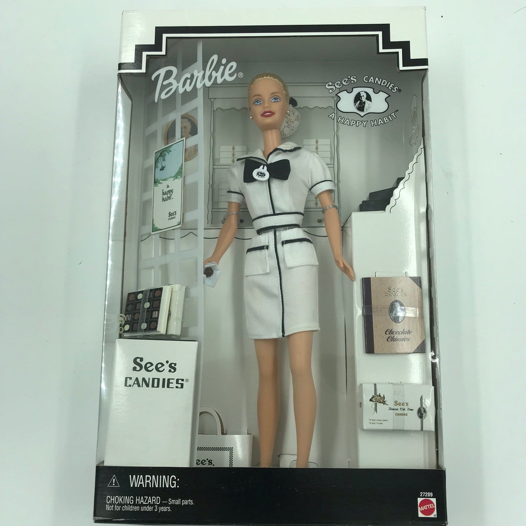 Barbie See’s Candies Doll 1999 Blonde, A Happy Habit, First Job, Mattel  27289
