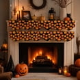 thumbnail image 4 of 2 Pcs Halloween Fireplace Mantle Scarf,Halloween Fireplace Decor,Pumpkin Pattern Irregular Edge for Home Fireplace Mantel Living Room, 4 of 7