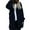 Blue, variant on Frostluinai Women Hooded Cardigan Fuzzy Fleece Open Front Lightweight Jacket Long Sleeve Solid Sherpa Outerwear Plus Size Loose Coats with Pocket