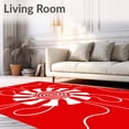 thumbnail image 2 of ODIKA 5'x7' Machine Washable Non-Slip Area Rug, Whimsical Winter Celebration Medallion High Traffic Rug, Red, 654932, 2 of 7
