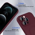 thumbnail image 3 of Magnetic for iPhone 12 Pro Max Case for Women,Shockproof Matte Luxury Metallic Luster Design with Full Camera Lens Protector, Compatible with Magsafe Case for iPhone 12 Pro Max 6.7"-Red Wine, 3 of 13
