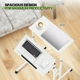 thumbnail image 4 of YEXJ Adjustable Rolling Standing Desk with Wheels, Mobile Laptop Table with Tilt Desktop, Sit or Stand Workstation for Home Office & Walking Pad, White, 4 of 9