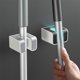 thumbnail image 1 of Gancho de fregona de baño Clip de almacenamiento de pared | Adhesivo fuerte sin punzones | Soporte de escoba impermeable ABS para ducha cocina | Gris o Negro | 7x7x4.5cm | Fácil de instalar, sin, 1 of 6