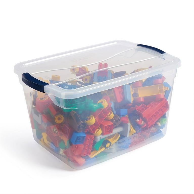 Rubbermaid Cleverstore Clear Plastic Storage Bins with Lids, 95 Qt-4 P