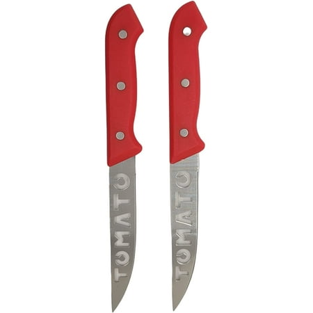 

10 Serrated Stainless Steel Blade Tomato Slicing Knife Set - 2 Pack