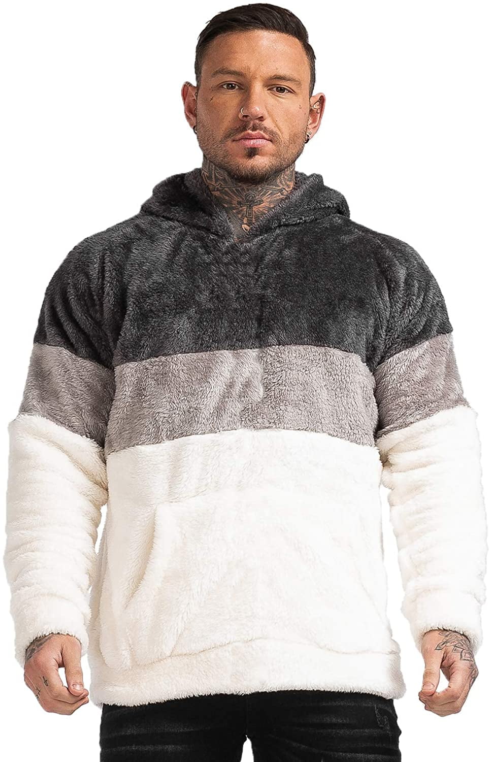 men's fuzzy fleece pullover