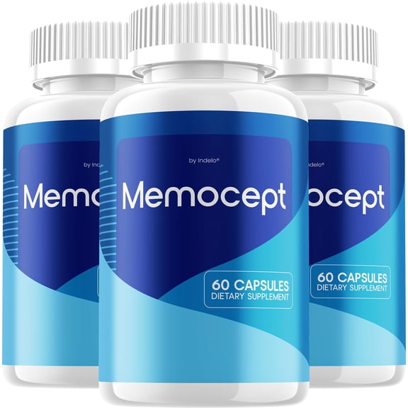 Memocept Capsules – Memocept Natural Blend Memory Focus Support Supplement, 3 Pack, 180 Capsules