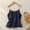 thumbnail image 2 of Tank Tops for Women, Solid Cotton Linen Fresh Embroidery Sleeveless Casual Trendy Camisole Vest, 2 of 3