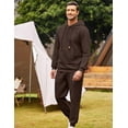 thumbnail image 4 of COOFANDY Men's Tracksuit 2 Piece Hoodie Sweatsuit Sets Casual Athletic Jogging Suits Waffle Plaid Jacquard Outfits, 4 of 9