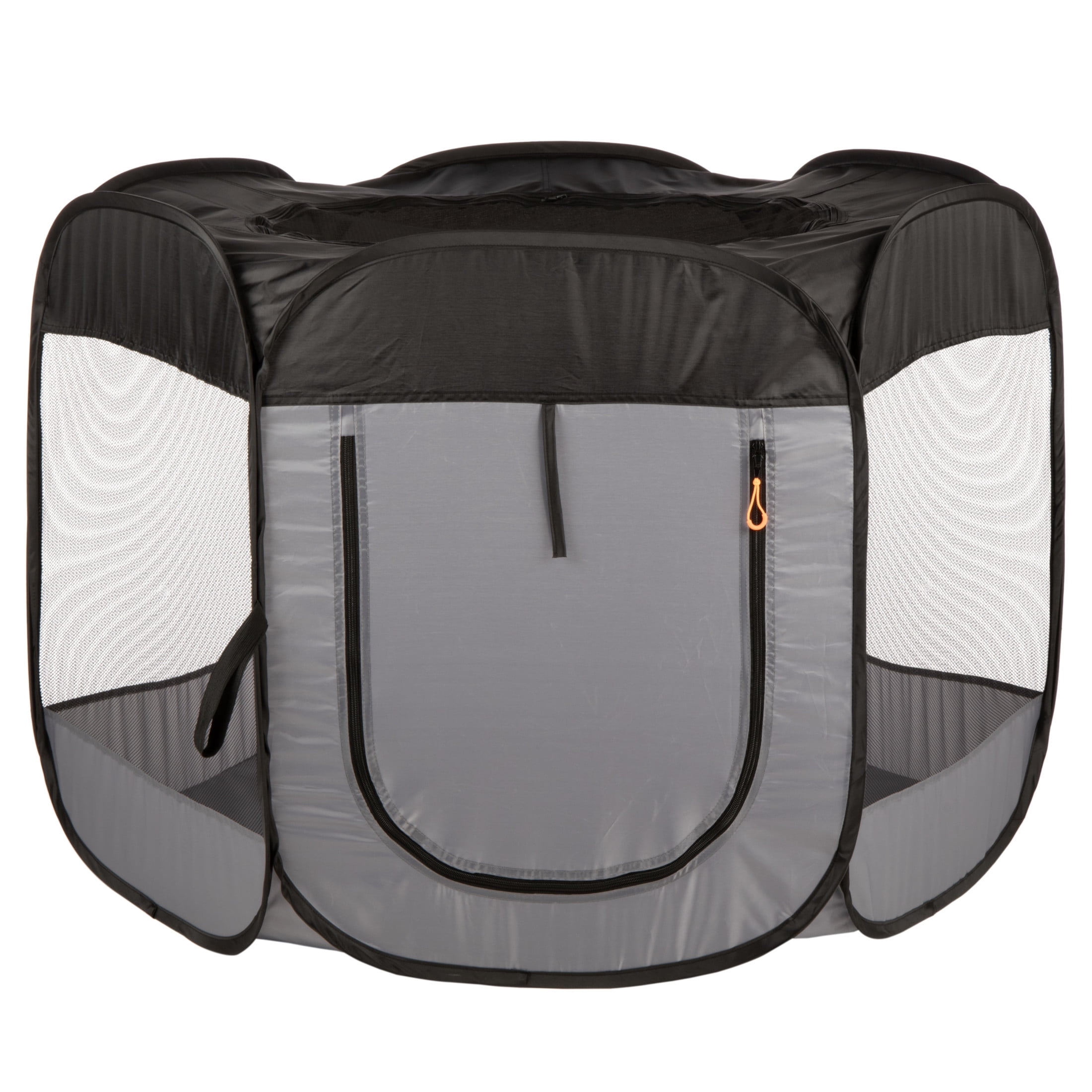 FurHaven Pet Products Medium Portable Mesh Playpen Pop-Up Enclosure For Dogs & Cats, Black