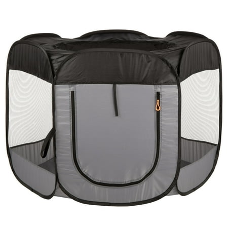 FurHaven Pet Products Medium Portable Mesh Playpen Pop-Up Enclosure For Dogs & Cats  Black
