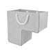 thumbnail image 4 of Cesta organizadora para escaleras, moderna cesta de almacenaje en forma de L con asas Gris claro, 4 of 9