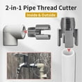 thumbnail image 4 of HUGFEGWE Integrated Internal & External Pipe Threading Tool, Electric Drill Compatible 2-in-1 PVC Pipe Threader Kit with Various Die Sizes (1/2 3/4 NPT) for Plumbing Repairs (1/2in) AZ824-10542, 4 of 7