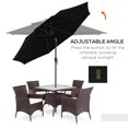 thumbnail image 4 of Outsunny 9FT 3 Tiers Patio Umbrella Outdoor Market Umbrella, Black, 4 of 10