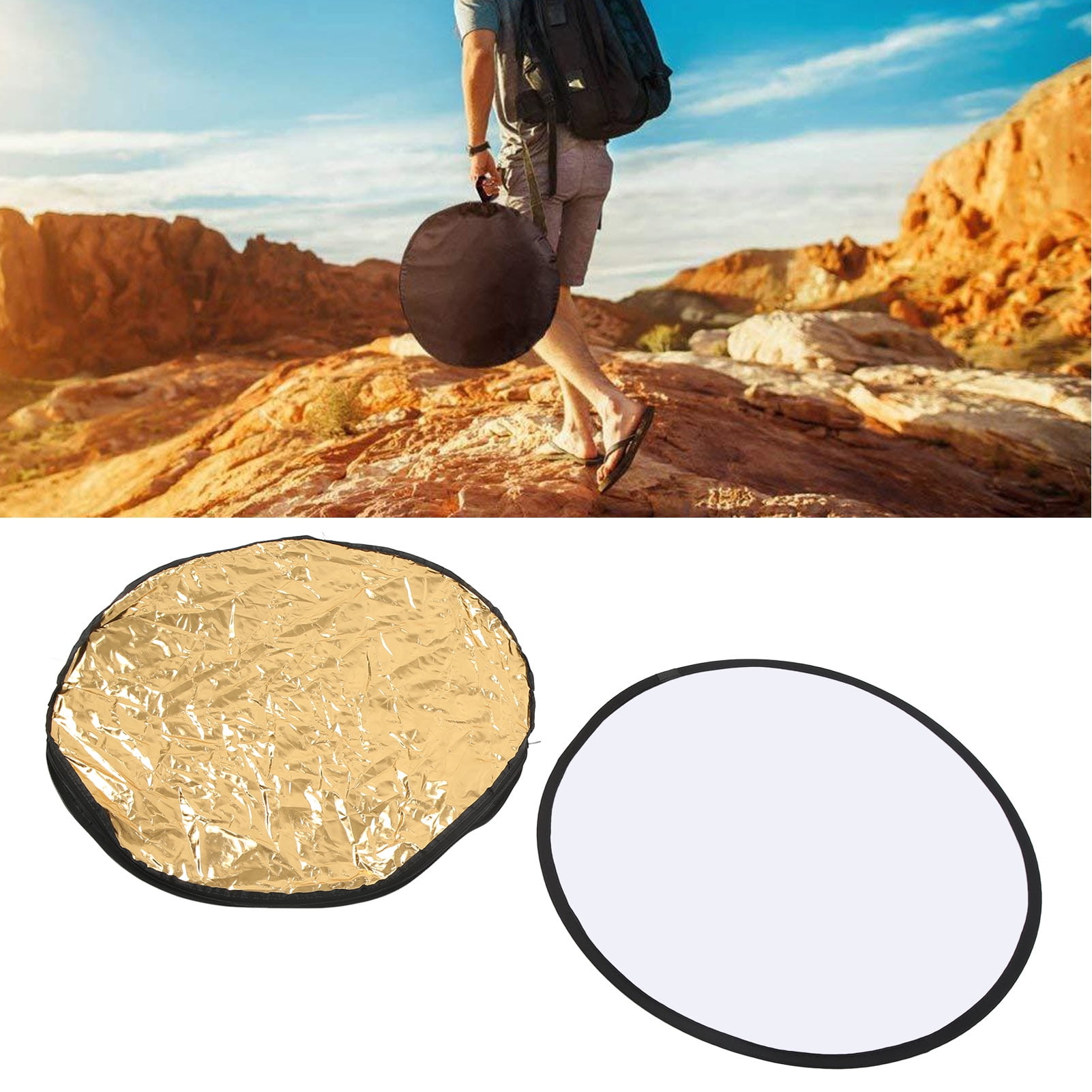 A-CY - Réflecteur De Photographie Rond Portable 24 ''60cm 2 En 1