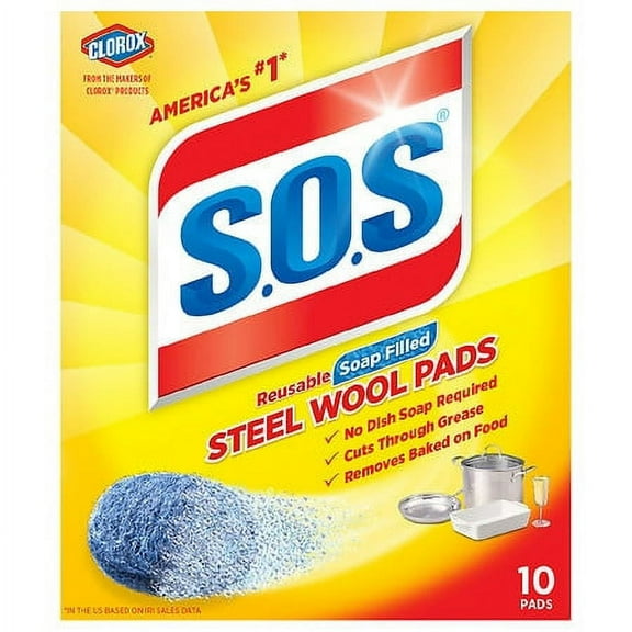 S.O.S Steel Wool Soap Pads 10.0 ea (Pack of 2)