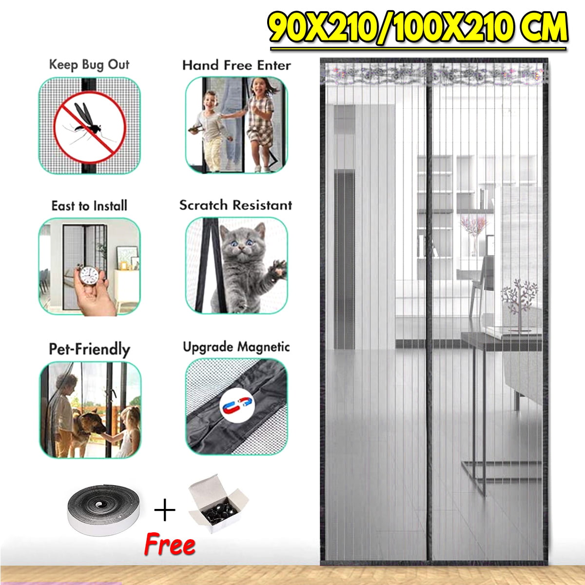 Summer Anti Mosquito Insect Fly Bug Curtains Magnetic Mesh Net Door all sizes 