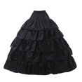 thumbnail image 4 of KHONTS Women's Crinoline 5 Ruffles Layers Petticoat Half Underskirt for Wedding Dress Ball Gown Black One Size, 4 of 4