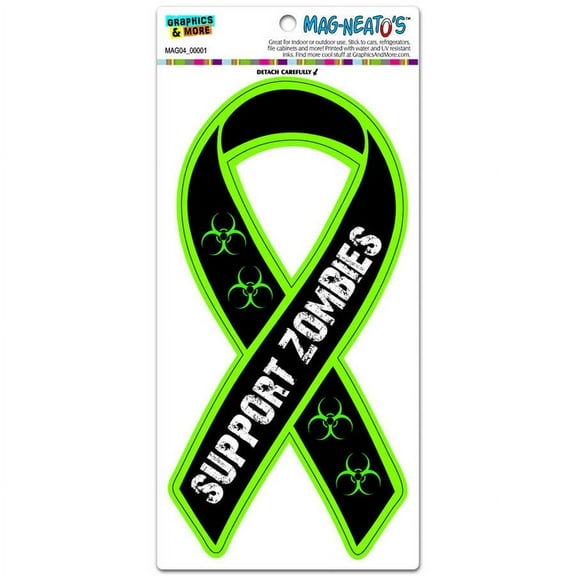 Support Zombies Ribbon Green Automotive Car Refrigerator Locker Vinyl Magnet